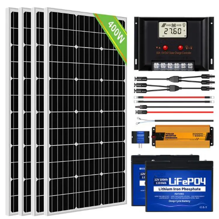 400W 12V Complete Off Grid Solar Panel Kit